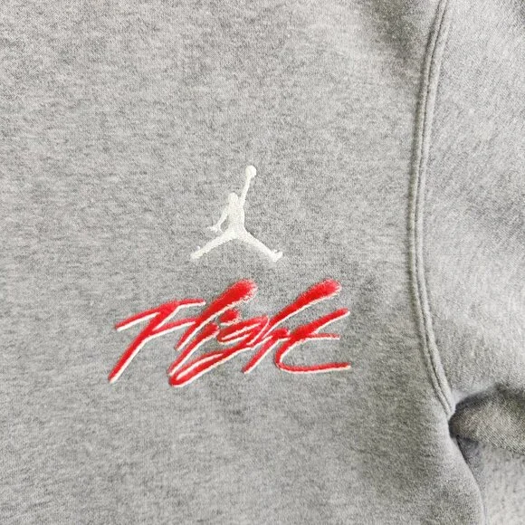 Jordan Hoodie Mens M Gray Flight Air Essentials Fleece Pullover Jumpman - Picture 3 of 14